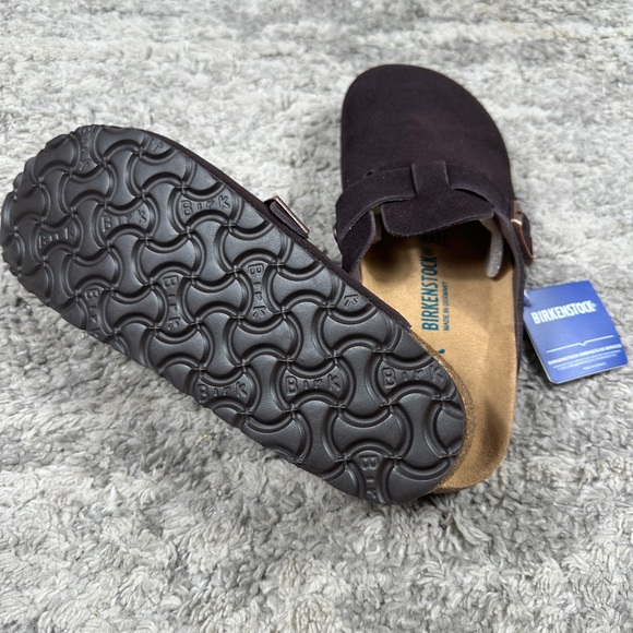 NWT Birkenstock Boston Clogs Mocha Suede Women’s 8 8.5 Soft Footbed Brown - Picture 4 of 5